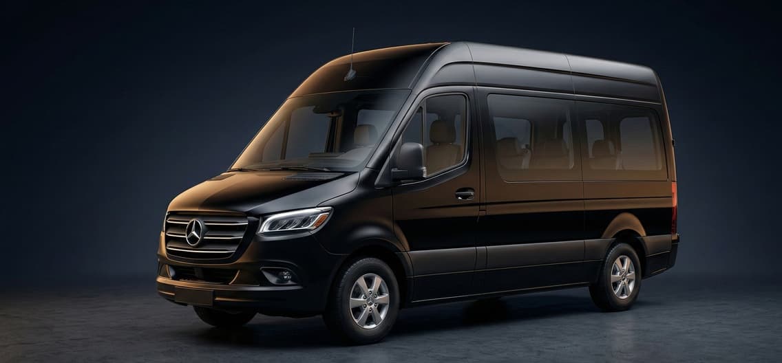 Black Mercedes Sprinter Passenger Van